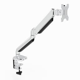 NÖRDIC Monitorarm bordsfäste för 1 monitor med gasfjäder, tiltbar och roterbar, i aluminium och stål, silver, skärmfäste TV fäste