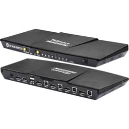 NÖRDIC KVM Switch 4 PC till 1xDP 4K 60Hz och 3xUSB HDCP 2.2 för Xbox, PS5 och laptop