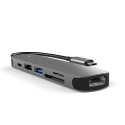 6 i 1 Typ C Hub Dock Adapter Grå