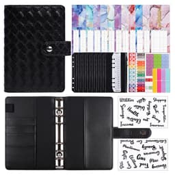 INF A6 Macaron vævet løsblade notebook sæt Sort