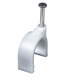 Kabelclips med søm 100-pak Hvid 10 mm