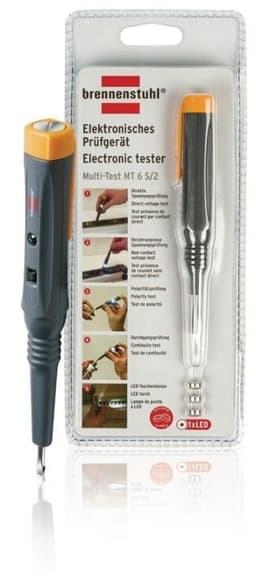 brennenstuhl Elektronisk multitester MT6 S/2 / fasetester med LED-display (spændingstester til lokalisering af ledninger med AC-spænding)