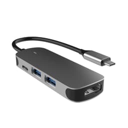 4 i 1 Type C Hub Dock Adapter Grå
