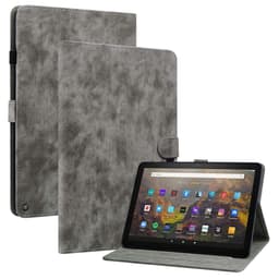 SKALO Amazon Fire HD 10/10 Plus (2021) Cute Tiger PU-læder Flip Cover - Grå