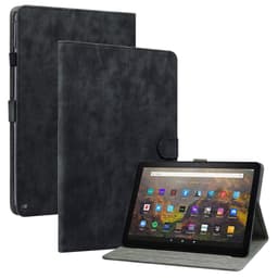 SKALO Amazon Fire HD 10/10 Plus (2021) Cute Tiger PU-Läder Fodral - Svart