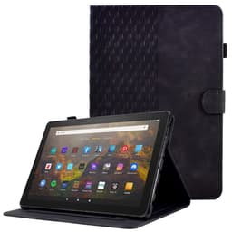 SKALO Amazon Fire HD 10/10 Plus (2021) Embossed PU-Läder Fodral - Svart