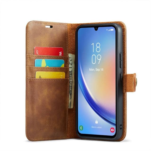 Mobilplånbok DG-Ming 2i1 Samsung Galaxy A24 4G - Brun
