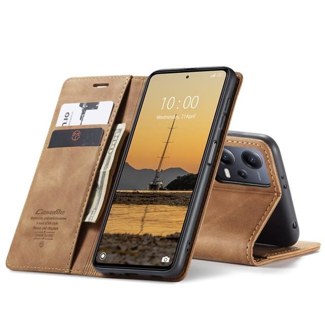 CaseMe Smart Magnet Flipdeksel Xiaomi Redmi Note 12 5G - Brun
