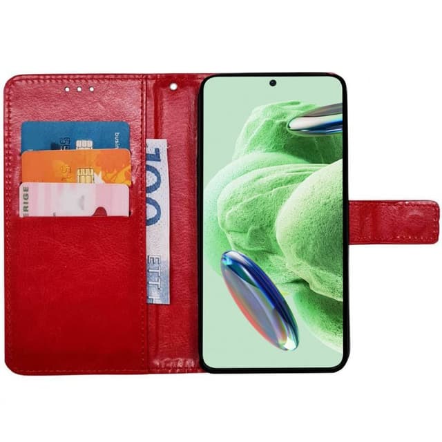 Wallet cover 3-kort Xiaomi Redmi Note 12 5G - Rød