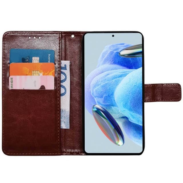 Mobilplånbok 3-kort Xiaomi Redmi Note 12 Pro 5G - Brun