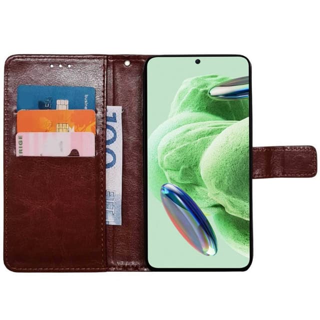 Wallet cover 3-kort Xiaomi Redmi Note 12 5G - Brun