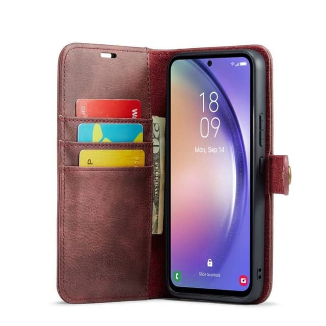 Mobilplånbok DG-Ming 2i1 Samsung Galaxy A54 5G - Röd