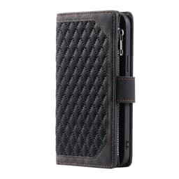 Flip Wallet telefonveske med glidelås og håndleddsstropp Sort iPhone 13