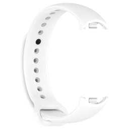 Silikonarmband med rostfri stålplugg Hvid Mi Band 8