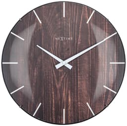 Väggklocka Edge Wood Dome ø35cm Mörkbrun