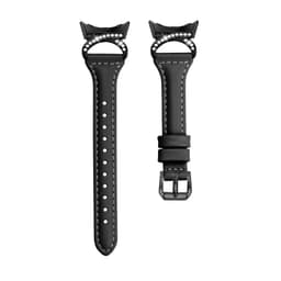 Google Pixel-horn med diamant + T-format klockarmband i läder Sort Google pixel watch