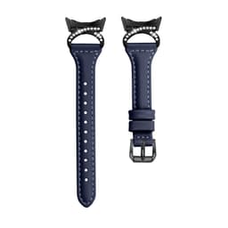 Google Pixel-horn med diamant + T-format klockarmband i läder Blå Google pixel watch