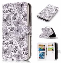 Pung Taske med 9 kortspor til iPhone XS Max - Sommerfugle og blomster