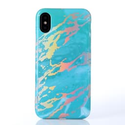 TPU Skal IMD Marmor till iPhone X / XS - Dark Blue