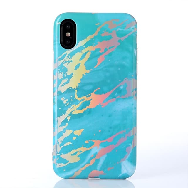 TPU Skal IMD Marmor till iPhone X / XS - Dark Blue