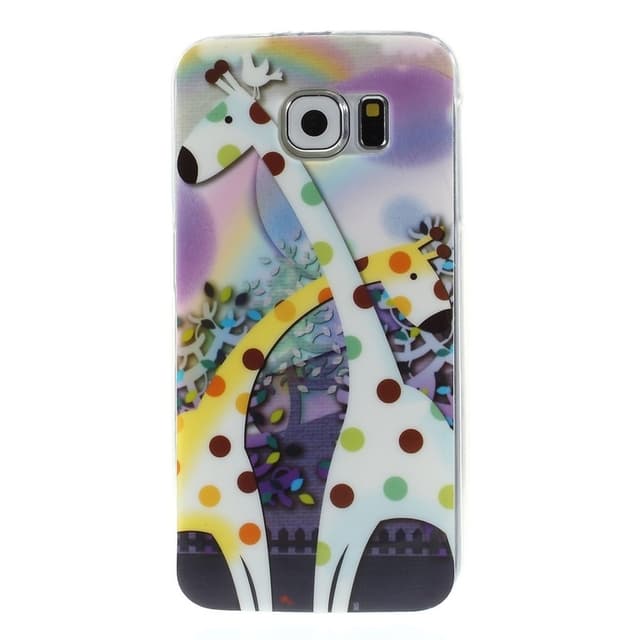 TPU Skal Samsung Galaxy S6 - Two Cartoon Giraffes