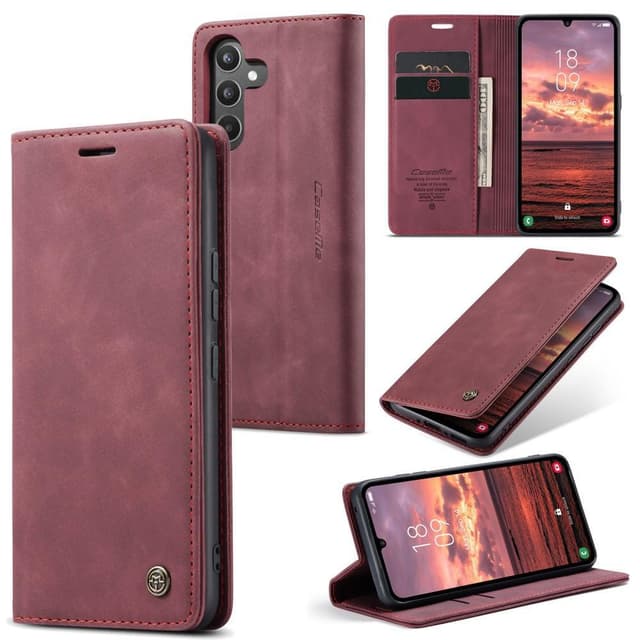 CASEME Plånboksfodral Samsung Galaxy A34 - Vinröd