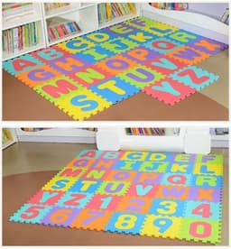 Mjuk Pusselmatta med bokstäver och siffror