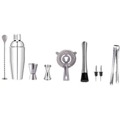 Cocktail Shaker -setti 10 osaa Hopea
