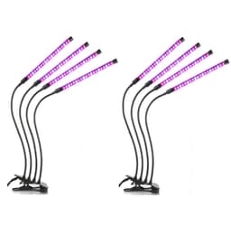 INF Plantelampe/plantebelysning med 4 fleksible LED-lysstofrør 2-pack