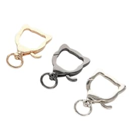 Söta kattunge vridbara spännen karbinhakar nyckelring clips nyckelringar 3-delad Sølv 2.5 cm