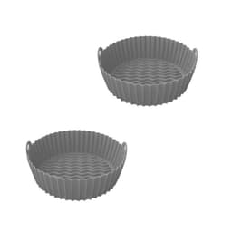 Air fryer silikonform 7,5 tum / 19 cm 2-pack Grå