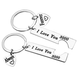""Jag älskar dig 3000"" par Nyckelringar 1 Par Silver