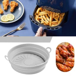 Rund luftfritös silikonform 21,6 cm / 8,5 tum Grå 7.5 inch / 19 cm