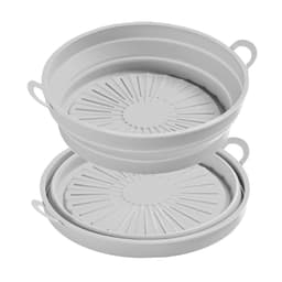 Rund luftfritös silikonform 21,6 cm / 8,5 tum 2-pack Grå