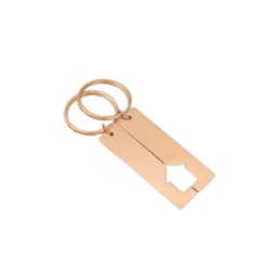 Hollow house long bar vedhæng nøgleringe 2-pak Rose guld