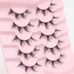 5 par trimmbara sektionerade konstögonfransar Musta