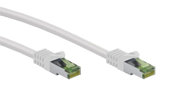 Goobay RJ45 patchkabel med CAT 8.1 S/FTP råkabel, AWG 26, hvit