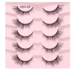 5 par trimmbara sektionerade konstögonfransar Musta