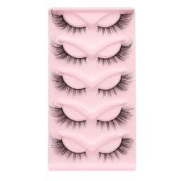 10 par 3D cat-eye faux ögonfransar böjda Musta 3x16x5x30 mm