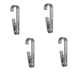 Gardinkrokar med clips 4-pack Grå