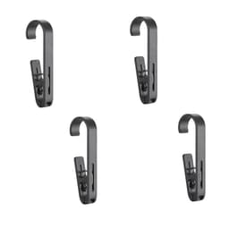 Gardinkrokar med clips 4-pack Sort