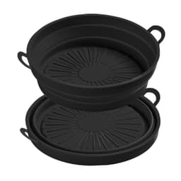 Rund luftfritös silikonform 19 cm / 7,5 tum 2-pack Sort