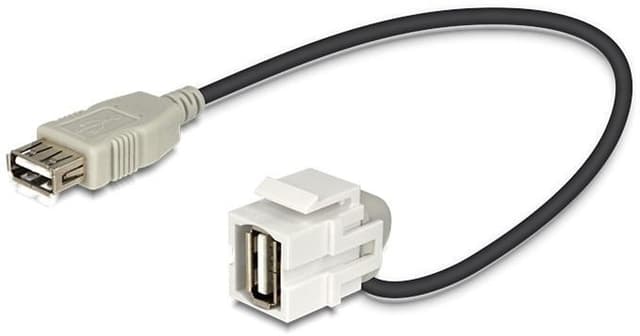 DeLOCK Keystone modul med kabel, USB 2.0 Type A hun - USB Type A han,