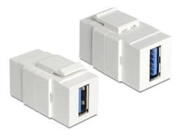 DeLOCK Keystonemodul, USB 3.0 A ho - ho, 19,2x14,9mm, vit