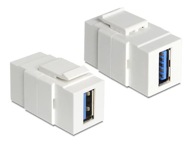 DeLOCK Keystonemodul, USB 3.0 A ho - ho, 19,2x14,9mm, vit