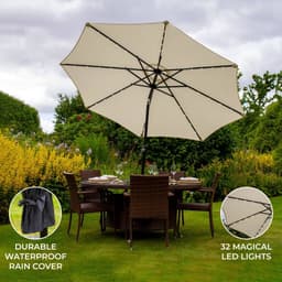 Kermainen 2,7m LED-kallisteparasoli