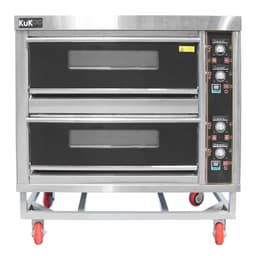 Enfaset kommersiell ovn for tilberedning av pizza med 2 kamre og 400°C effekt