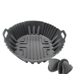 Airfryer silikongryta med handklämmor Grå