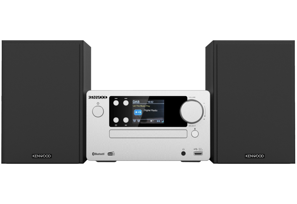 Kenwood M-725DAB Mini-system med Bluetooth och DAB+ (silver)
