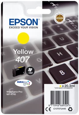 Epson DuraBrite Ultra 407 gul blekkpatron